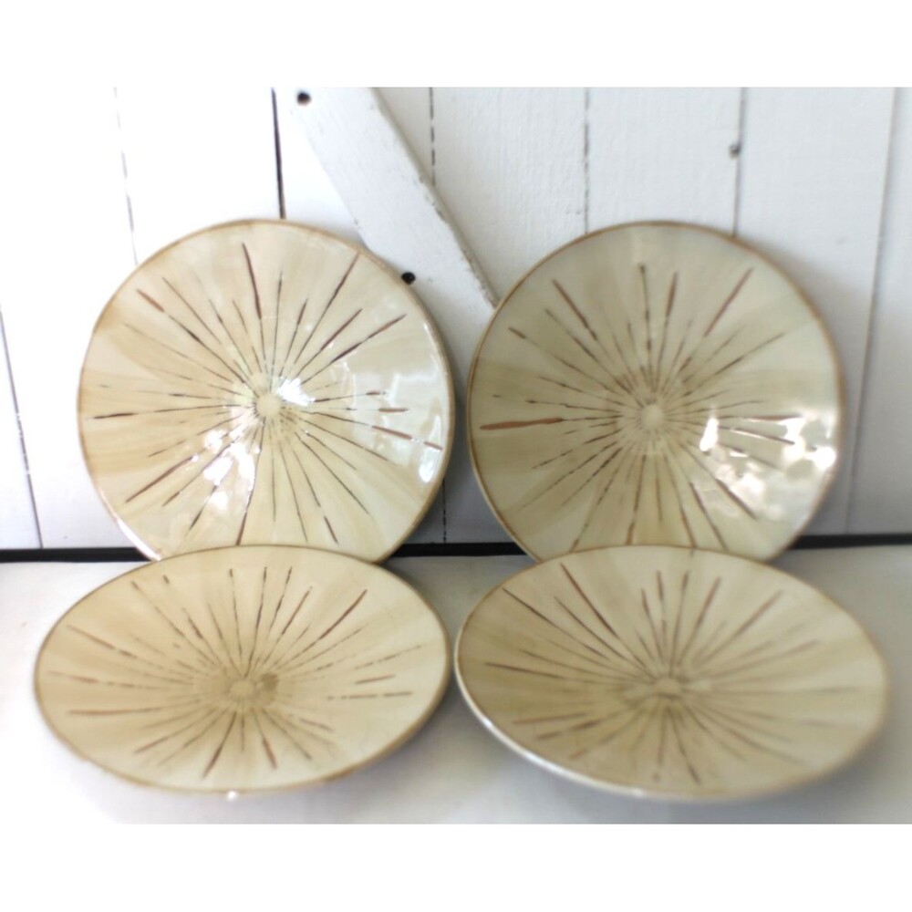 Pier 1 Imports Set of 4 Sanctuary Starburst Salad Plates Stoneware 8-1/2”